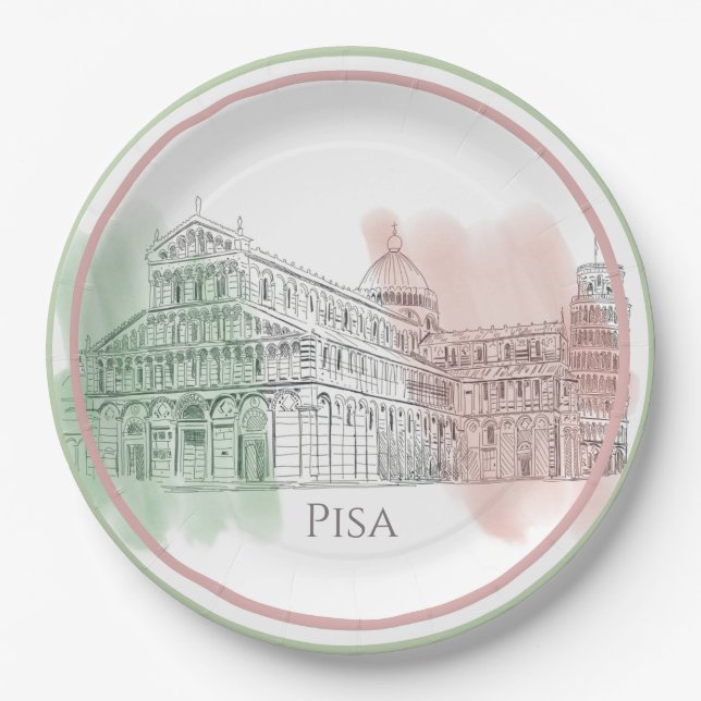 Basilica di Pisa mit den Farben der italienischen  Pappteller (Vorderseite)