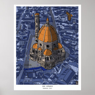 Basilica di San Lorenzo Florenz Italien Poster