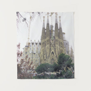"Basilica Sagrada Familia in Barcelona, Spanien" Wandteppich