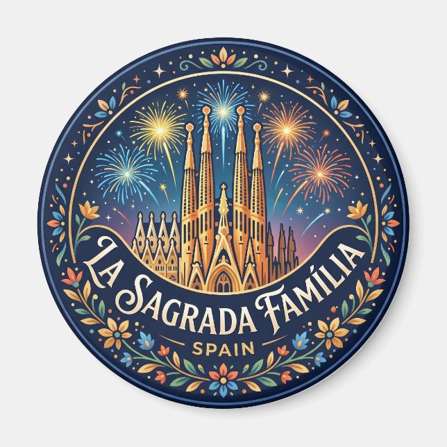 Basilika der Heiligen Familie Spanien Magnet (Vorne)