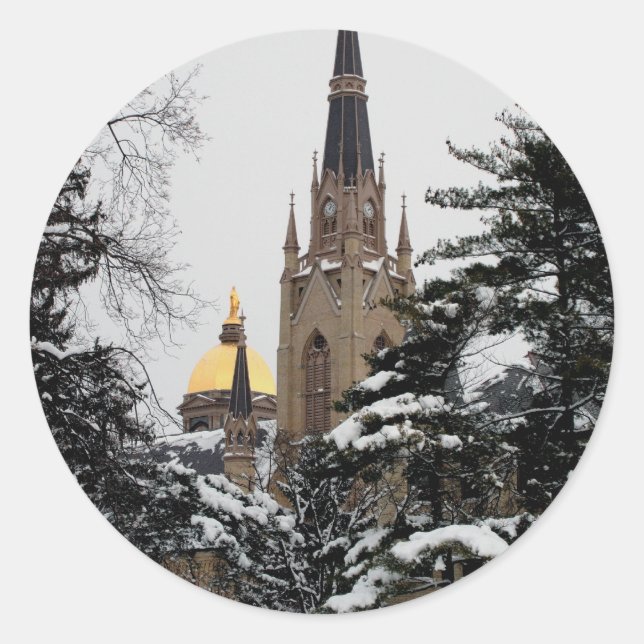 Basilika im Schnee Runder Aufkleber (Vorderseite)