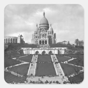 Basilika Sacre-Coeur, Montmartre, 1876-1910 Quadratischer Aufkleber