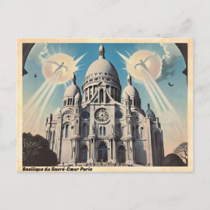 Basilika Sacré-Cœur Paris Reise Vintage Postkarte