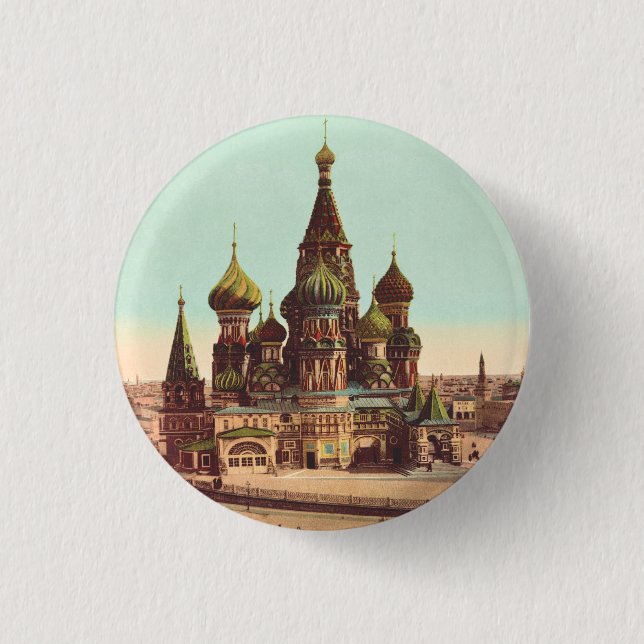 Basilika St. Basil, Roter Platz Moskau Button (Vorderseite)