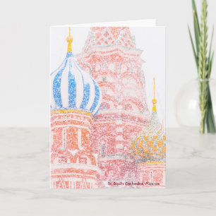 Basilische Kathedrale, Moskau, im Schneesturm Feiertagskarte