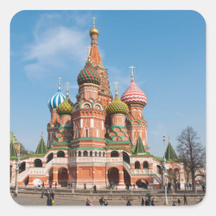 Basilische Kirche in Moskau Quadratischer Aufkleber