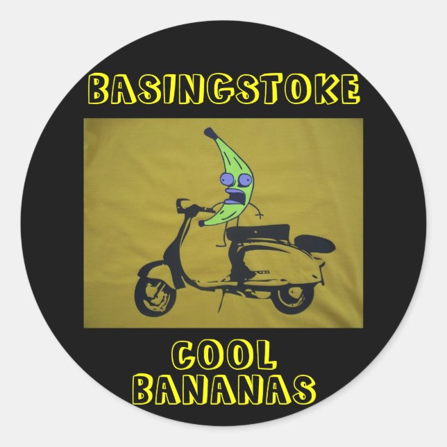 BASINGSTOKE COOL BANANAS RUNDER AUFKLEBER (Vorderseite)