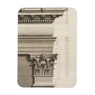 Basis, Hauptstadt und Entablature des Pilaster Magnet