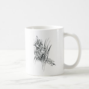 Basisch Schwarz Weiß Abstrakt Stammes-Tattoo-Kunst Kaffeetasse