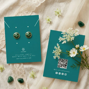 Basische Schmuckpräsentation für tiefes Teal Logo  Visitenkarte