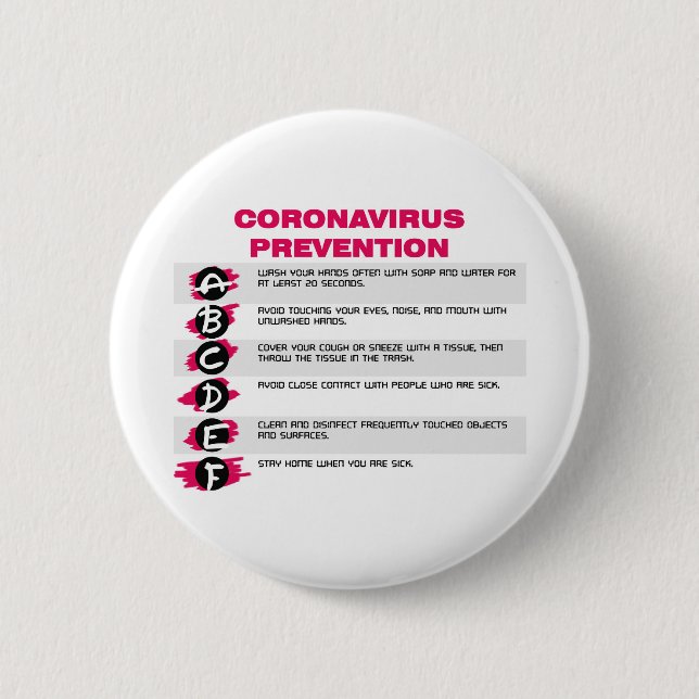 Basisinformation zu Coronavirus Button (Vorderseite)