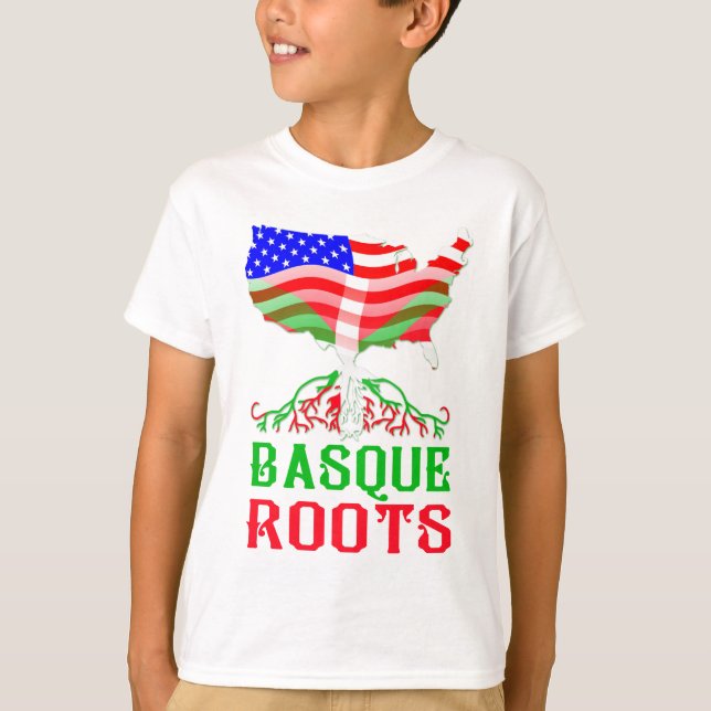 Baskenamerikanische Wurzeln T-Shirt (Vorderseite)