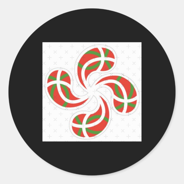 Baskenkreuz Runder Aufkleber (Vorderseite)