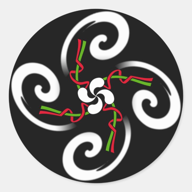 Baskenkreuz Runder Aufkleber (Vorderseite)
