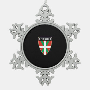 Baskenland Euskadi Schneeflocken Zinn-Ornament