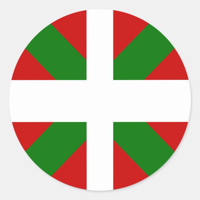 Baskenland Hochwertige Flagge Runder Aufkleber (Vorderseite)