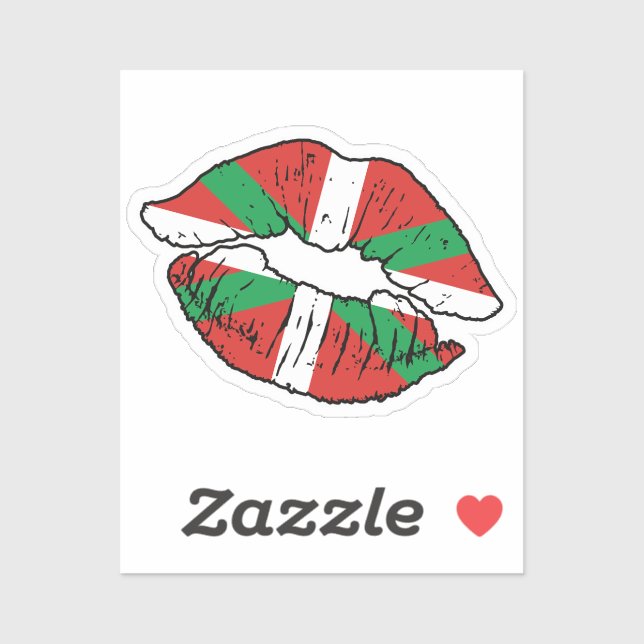 Baskenland Liebe Baskischer Lipstick Aufkleber (Blatt)