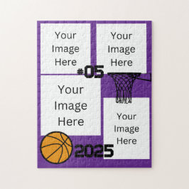 Basket-ball 4 Photo Collage Jigsaw Puzzle violet