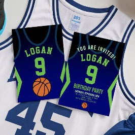 Basket-ball 9 Invitation d'anniversaire