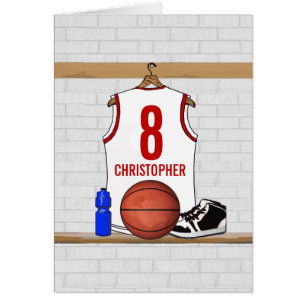 Basket-ball blanc et rouge personnalisé Jersey