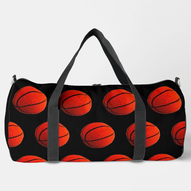 Basket-ball Bouchon orange noir imprimé coupé sac  (Recto)