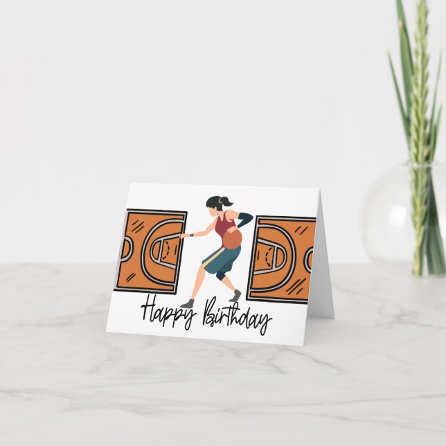 Basket-ball Carte d'anniversaire avec balle pour f (Devant)