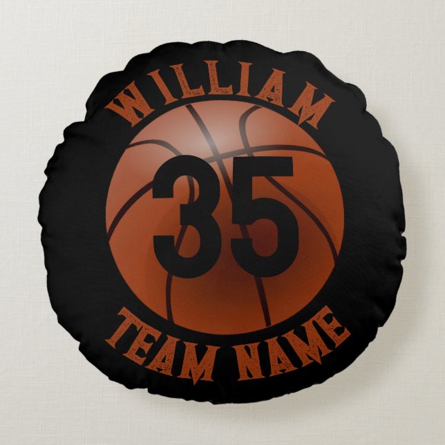 Basket-ball coussin rond personnalisé (Devant)