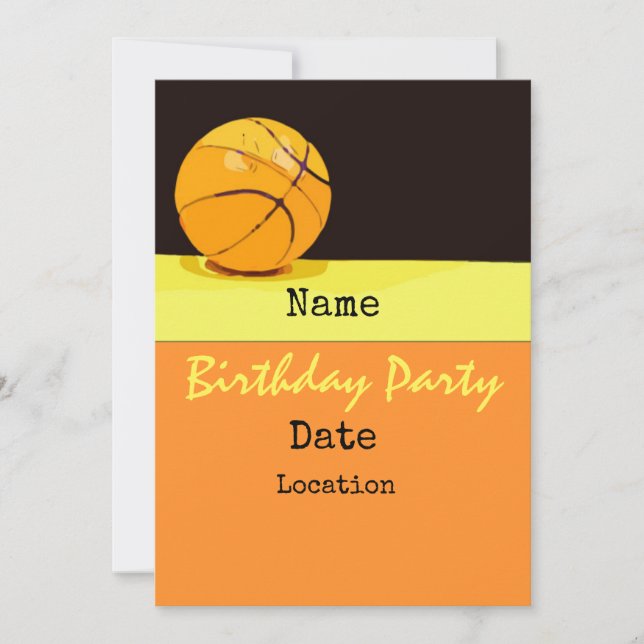 Basket-ball invitation anniversaire avec basket-ba (Devant)
