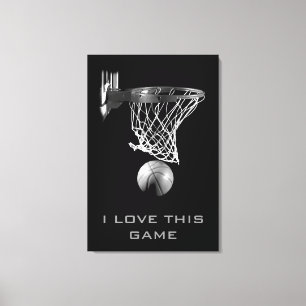 Basket-ball noir blanc enveloppé toile