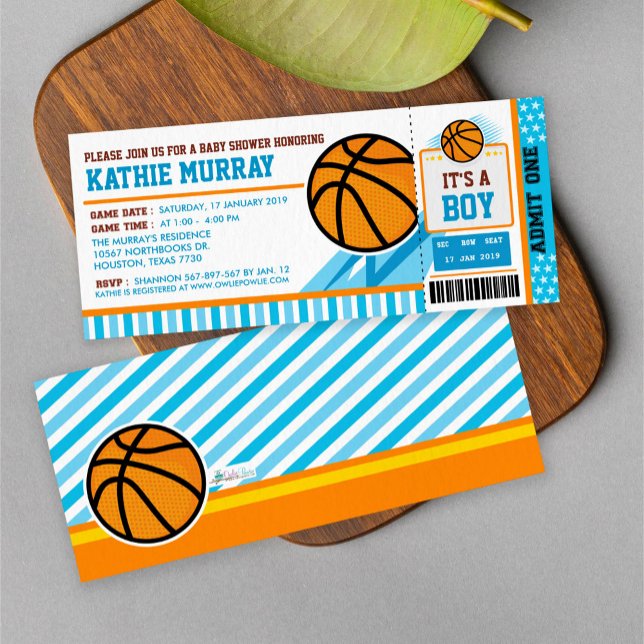 Basket-ball Pass Baby shower Invitation (Créateur téléchargé)