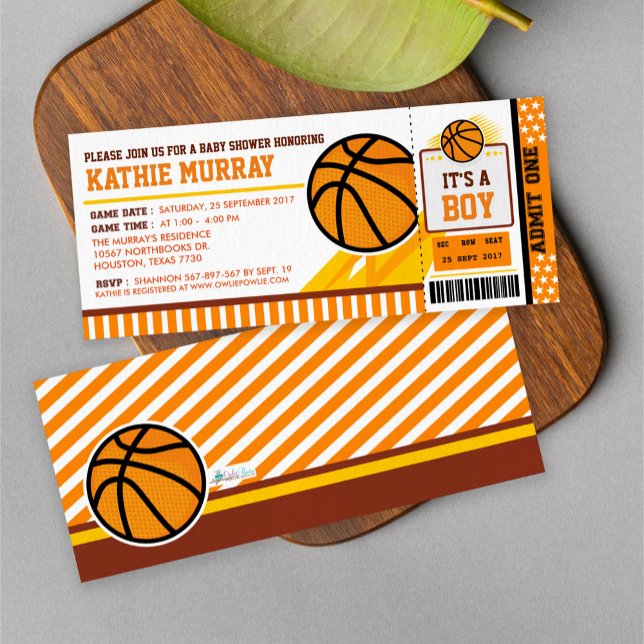 Basket-ball Pass Baby shower Invitation (Créateur téléchargé)