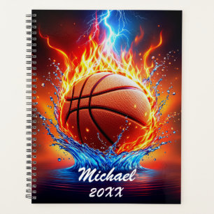 Basket-ball personnalisé sur le feu et l'eau