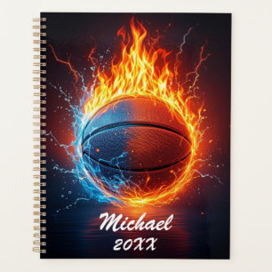 Basket-ball personnalisé sur le feu et l'eau