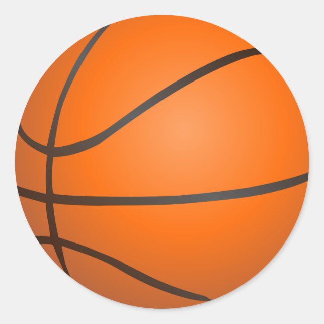 Basket Ball Runder Aufkleber (Vorderseite)