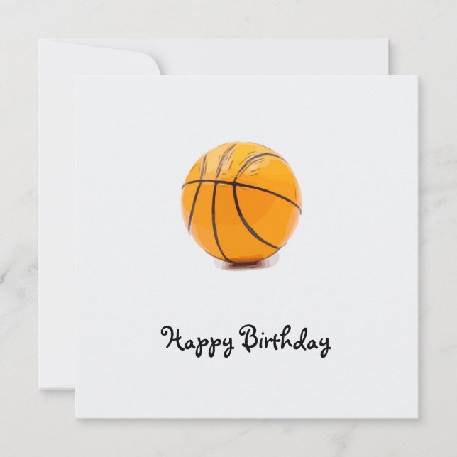 Basket-ball sur blanc arrière - plan heureux carte (Devant)