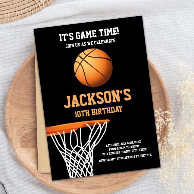 Basket Basket Ball Invitations Anniversaire (Basket Basketball Ball Birthday Invitations)