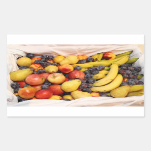 Basket Full Of Fruit Rechteckiger Aufkleber
