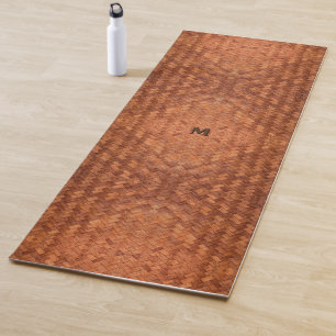 Basket-Look Yoga Mat mit Ihrem (Ihren) Initial(en) Yogamatte