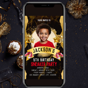 Basket rouge Invitation de fête d'anniversaire