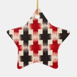 Basket Weave Muster rot und schwarz Abstrakte Kuns Keramik Ornament