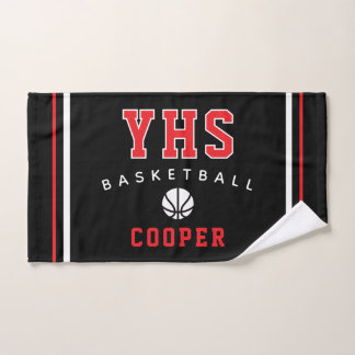 BasketbalI Icon, Custom Name & School, Team Gift Handtuch