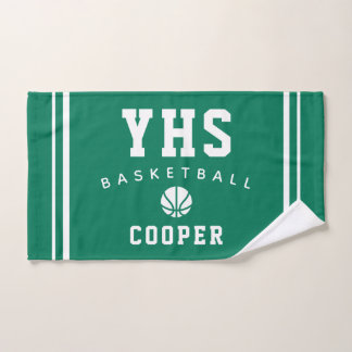 BasketbalI Icon, Custom Name & School, Team Gift Handtuch