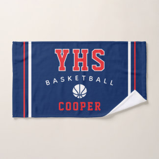 BasketbalI Icon, Custom Name & School, Team Gift Handtuch