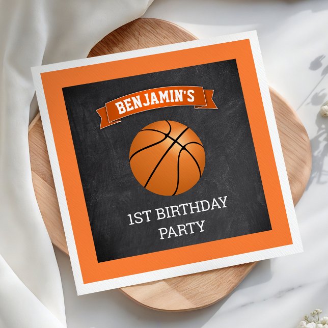 Basketball 1. Geburtstag Party Serviette (Von Creator hochgeladen)