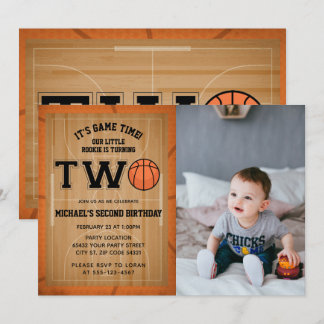 Basketball 2. Geburtstag Foto Einladung