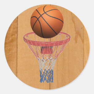 Basketball - 3D-Effekt Runder Aufkleber