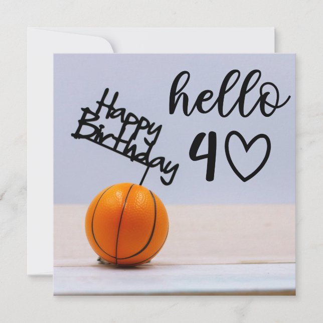 Basketball 40. Geburtstag zum Ballspieler (Vorderseite)