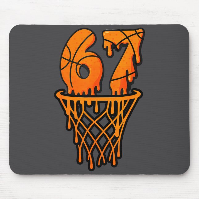 Basketball 67 Meme Funny Six Seven Gen Alpha Drip  Mousepad (Vorne)