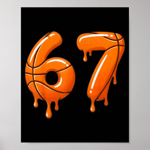 Basketball 67 Meme Lustig Cool Slam Dunk Für Junge Poster