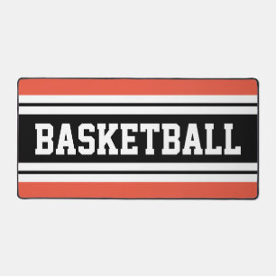 BASKETBALL 70er Orange Schwarz-weiß Racing Streife Schreibtischunterlage